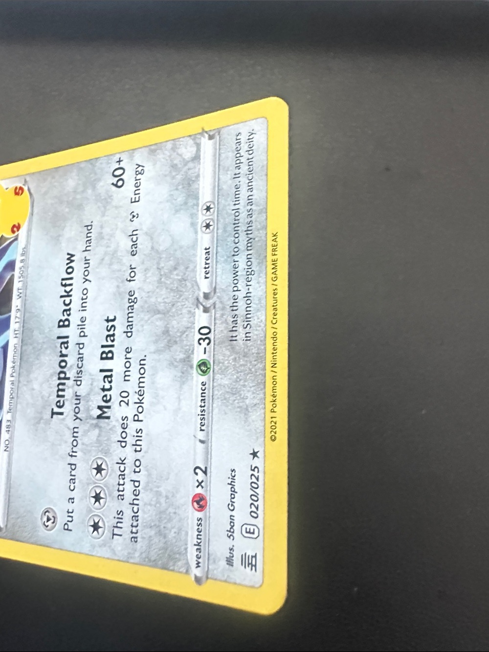 Pokemon Dialga Holographic Card - Silver and Yellow Accent - Picture 3 of 4